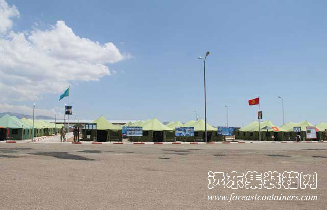住人集装箱活动房屋式浴室助力上合军演,二手集装箱
