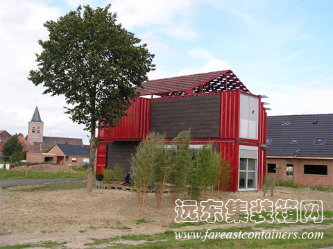 集装箱住宅别墅: Red Container House Lille,集装箱房屋,集装箱建筑,集装箱活动房,住人集装箱