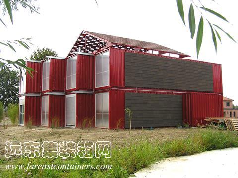 集装箱住宅别墅: Red Container House Lille,集装箱房屋,集装箱建筑,集装箱活动房,住人集装箱
