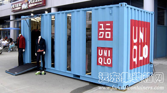 LOT-EK 设计的 Uniqlo 可移动集装箱零售店,集装箱建筑,集装箱房屋,集装箱住宅,集装箱活动房,住人集装箱