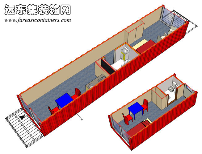 Tempohousing 的20尺柜与40尺柜房间模型,集装箱房屋,集装箱建筑,集装箱住宅,集装箱活动房,住人集装箱