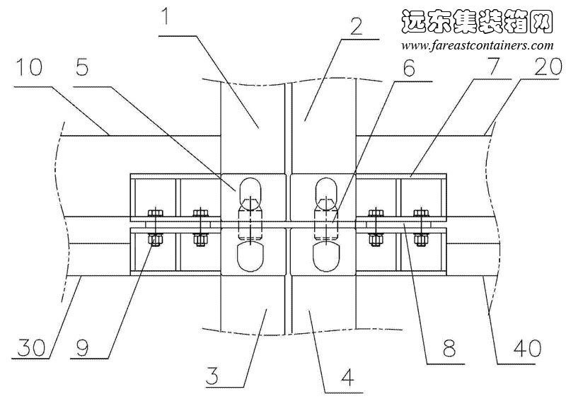 快速连接方案端面示意图,集装箱建筑,集装箱房屋,集装箱住宅,集装箱活动房