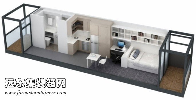 澳大利亚国立大学集装箱学生宿舍室内效果图,集装箱房屋,集装箱活动房,住人集装箱,集装箱住宅,集装箱建筑