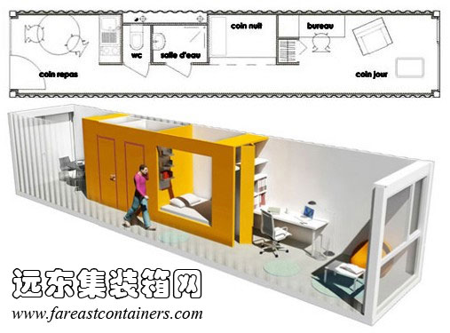 集装箱学生宿舍方案（端入式）,集装箱房屋,集装箱活动房,住人集装箱,集装箱住宅,集装箱建筑