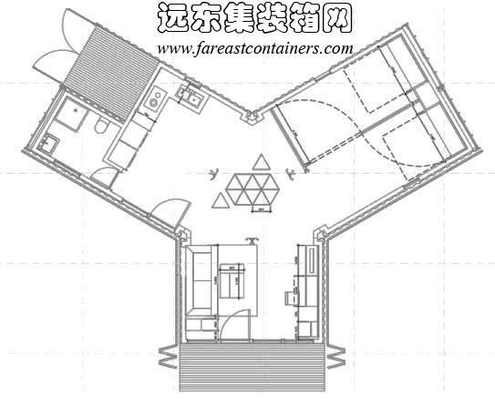 同济大学Y型住宅设计图,集装箱房屋,集装箱活动房,住人集装箱,集装箱住宅,集装箱建筑