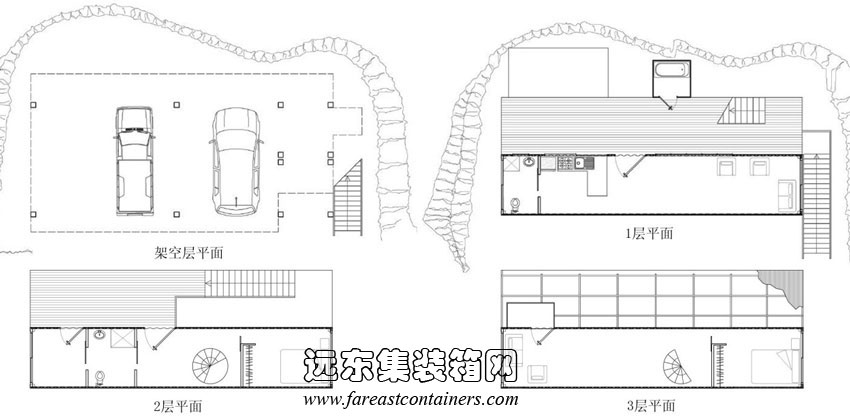 新西兰Stevens集装箱住宅平面设计图,集装箱房屋,集装箱活动房,住人集装箱,集装箱建筑