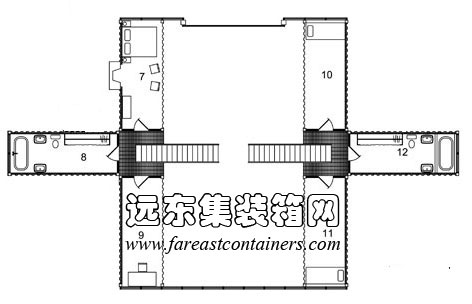 Adriance 集装箱住宅二层平面图,集装箱房屋,集装箱活动房,住人集装箱,集装箱建筑