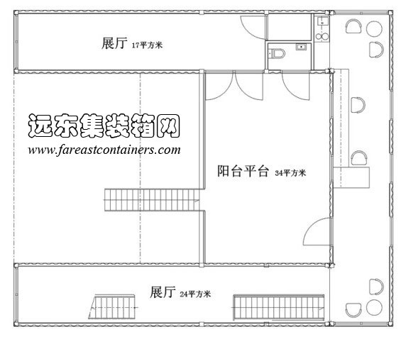 GAD 当代艺术馆二层平面图,集装箱房屋,集装箱活动房,住人集装箱,集装箱住宅,集装箱建筑