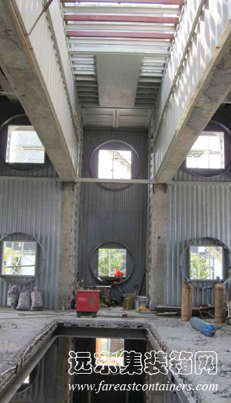万科生态集装箱餐厅施工照片,集装箱房屋,集装箱活动房,住人集装箱,集装箱住宅,集装箱建筑