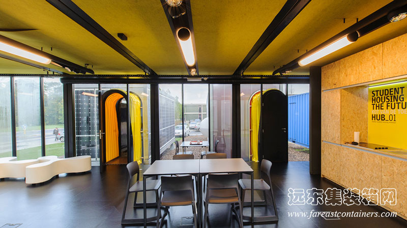 HUB 01 集装箱学生宿舍Terminal的内部,集装箱房屋,集装箱建筑,集装箱住宅