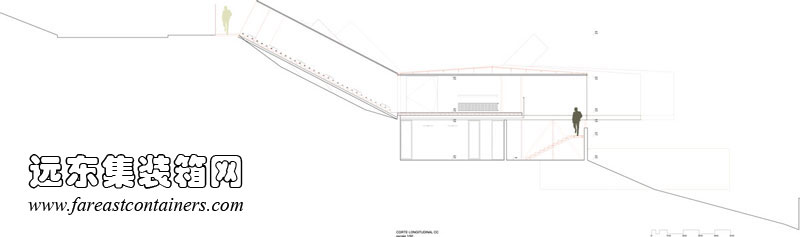 casa oruga 集装箱住宅纵向立面图,集装箱房屋,集装箱建筑