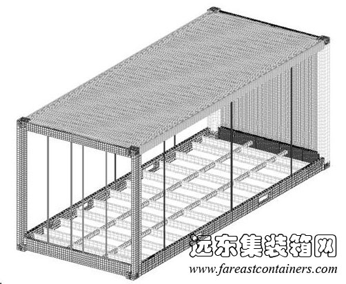 改进后的集装箱有限元模型,扩展集装箱式活动房