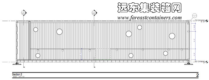 Librii集装箱图书馆剖面图