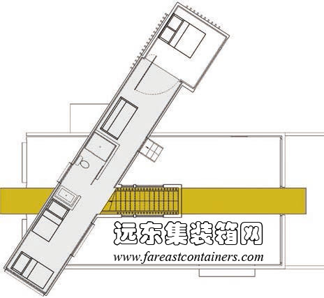 Du Chemin Brochu 集装箱住宅二层平面图