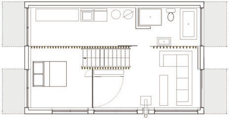 Du Chemin Brochu 集装箱住宅地下室平面图