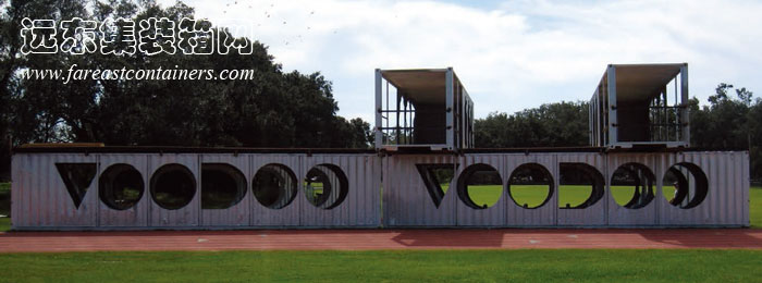 集装箱建筑： VOODOO 集装箱活动室的外观