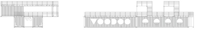 集装箱建筑： VOODOO 集装箱活动室立面图