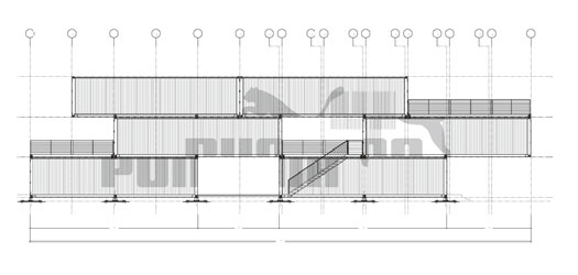 商业集装箱建筑：彪马城纵立面图