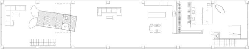 Wardell/Sagan 集装箱住宅的一层平面图