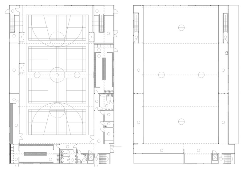 集装箱建筑：Dunraven 集装箱体育馆的平面图