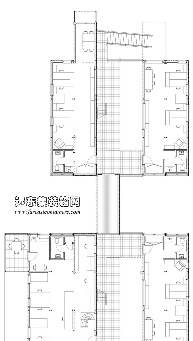 罗德岛集装箱办公楼二层平面图