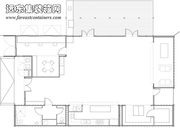 集装箱建筑： Venny 集装箱儿童中心一层平面图