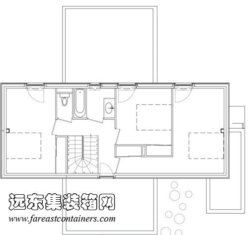 “十字箱”集装箱住宅二层平面图