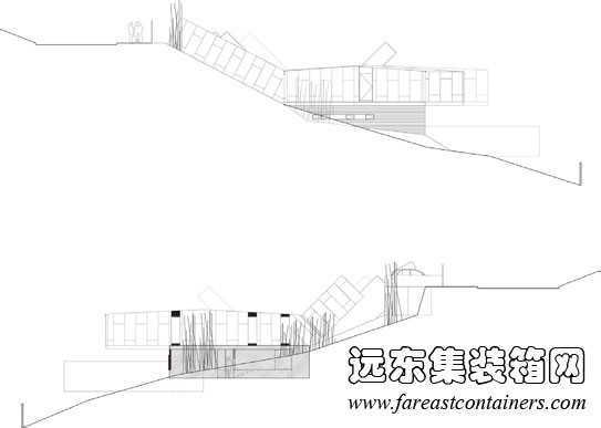 Caterpillar 集装箱住宅立面图