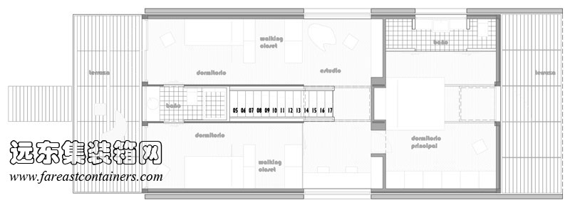 Infiniski Manifesto House 集装箱别墅二层平面图