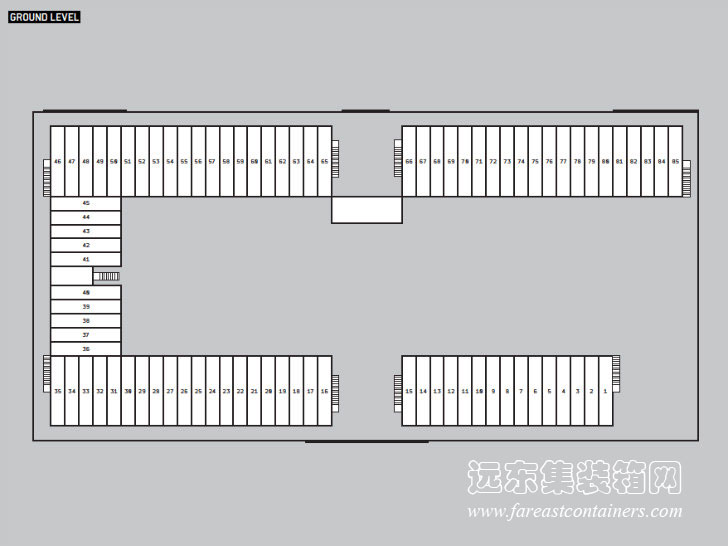 集装箱大卖场Boxpark NDSM的底层平面图